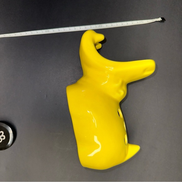 Vintage Ceramic Hippopotamus Toothbrush Holder Bright Yellow - Picture 7 of 7